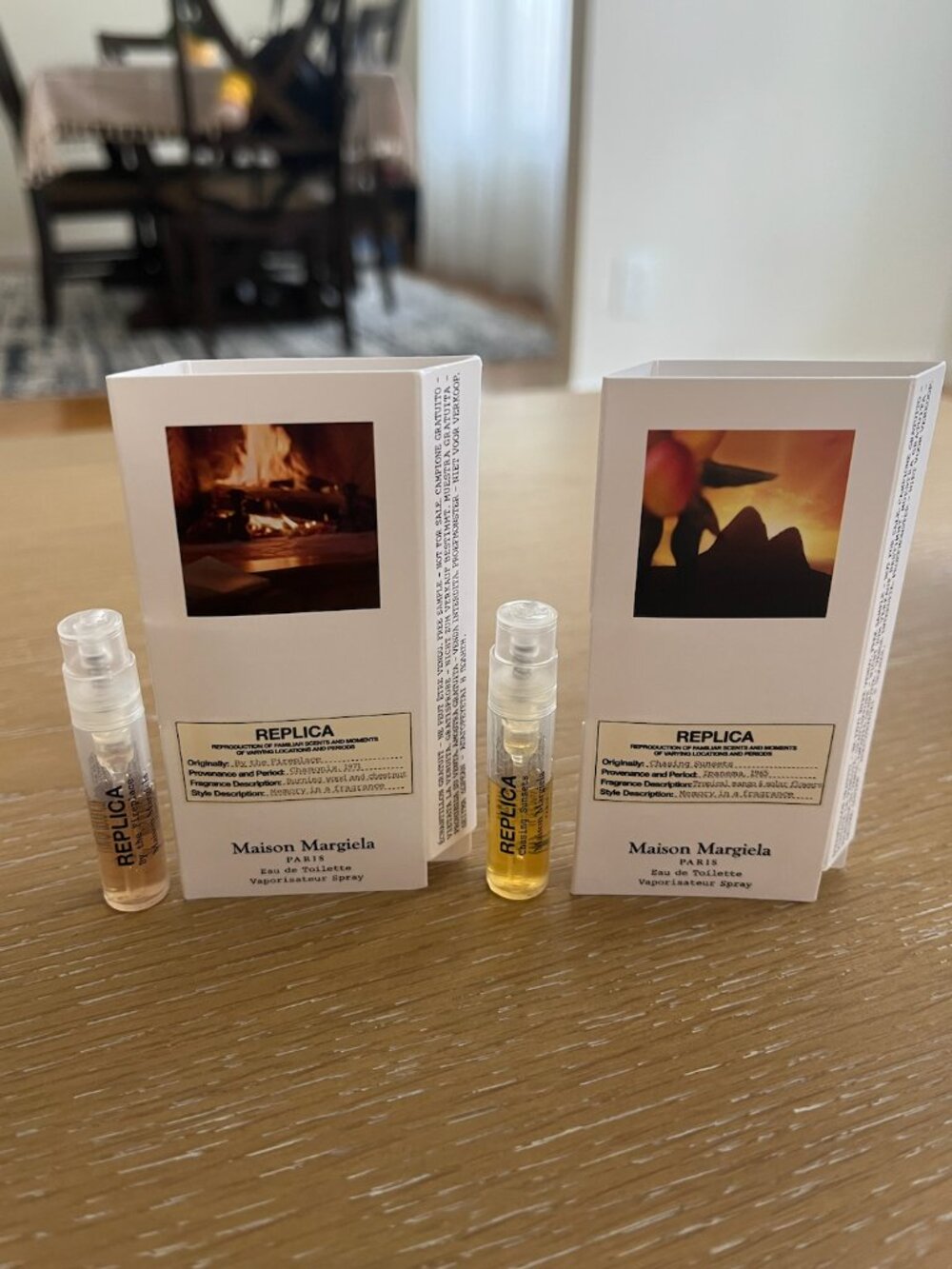 2 Maison Margiela Replica By the Fireplace & Chasing Sunsets 1.2ml